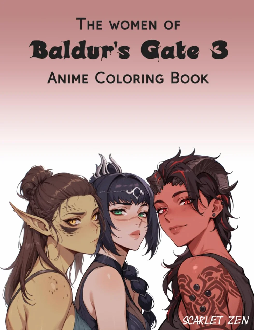 The Women of Baldur's Gate 3 Anime Coloring Book: Unofficial Fanart Compilation for Teens and Adults (50 Pages to Color)