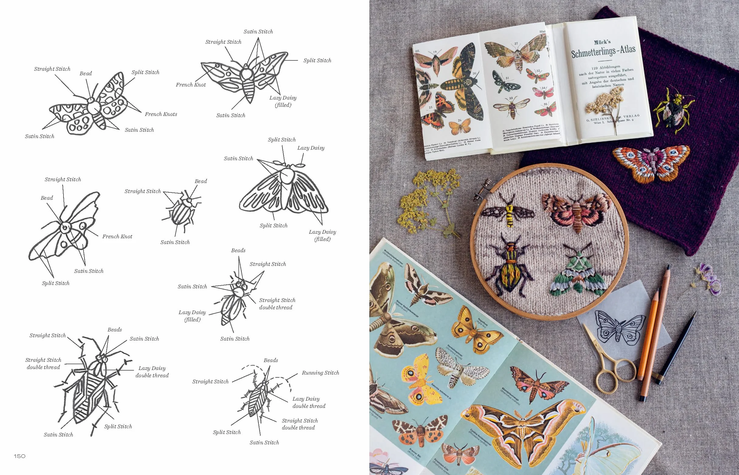 Embroidery on Knits: 18 Nature-Inspired Templates for Stitching on Wool