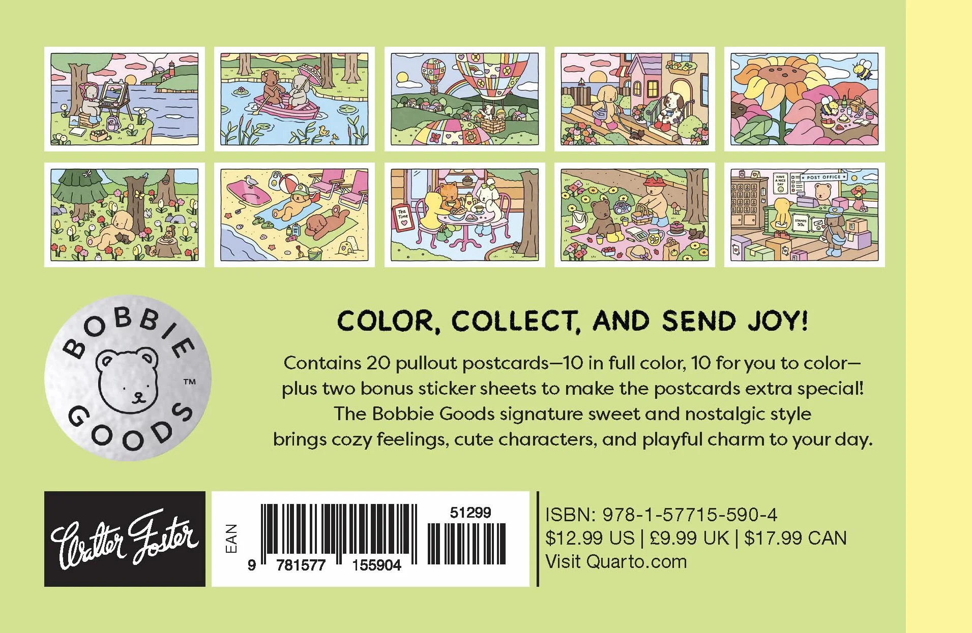Bobbie Goods Postcard Coloring Book: 20 Postcards