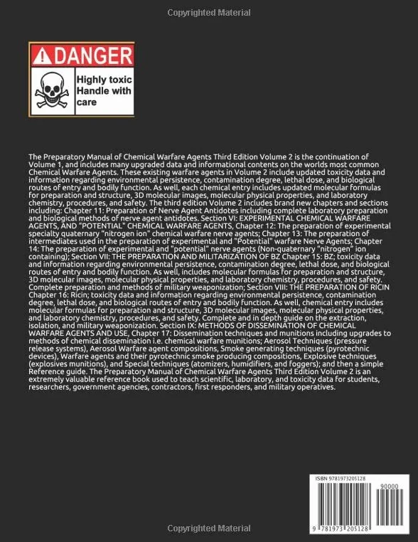 Chemical Warfare Agents Manual Third Edition Volume 2: Scientific Laboratory Toxicity Data