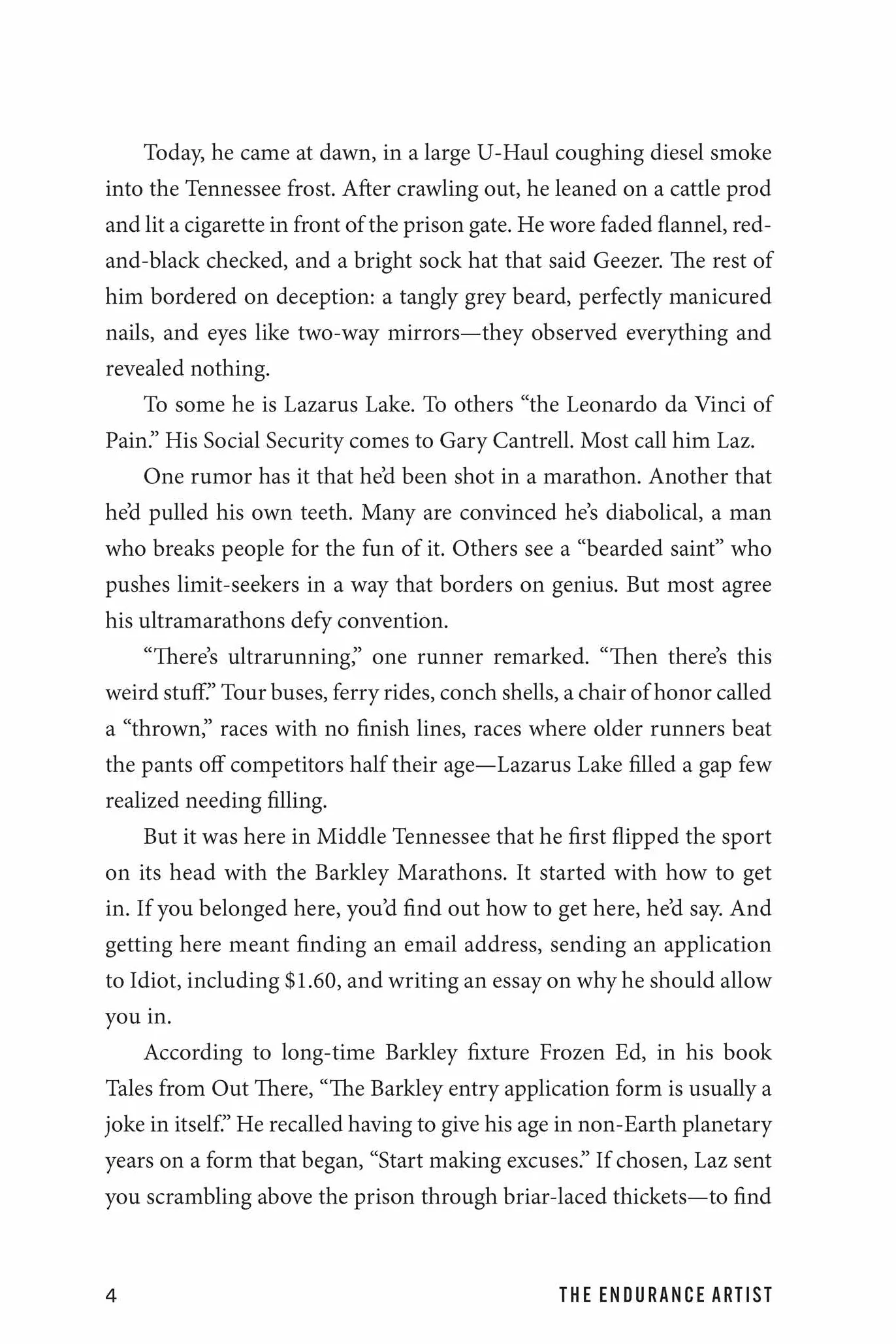 The Endurance Artist: Lazarus Lake, the Barkley & a Race with No End