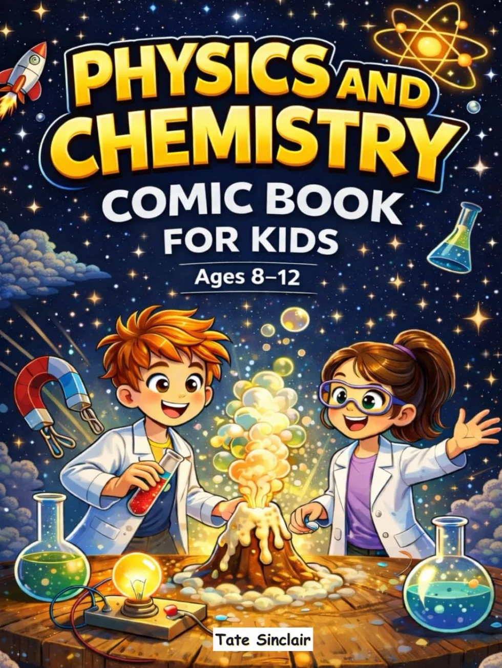 Physics and Chemistry Comic Book for Kids: A Fun and Easy Science Guide with Simple Explanations, Real-Life Examples, and Hands-On Experiments for Curious Ages 8–12