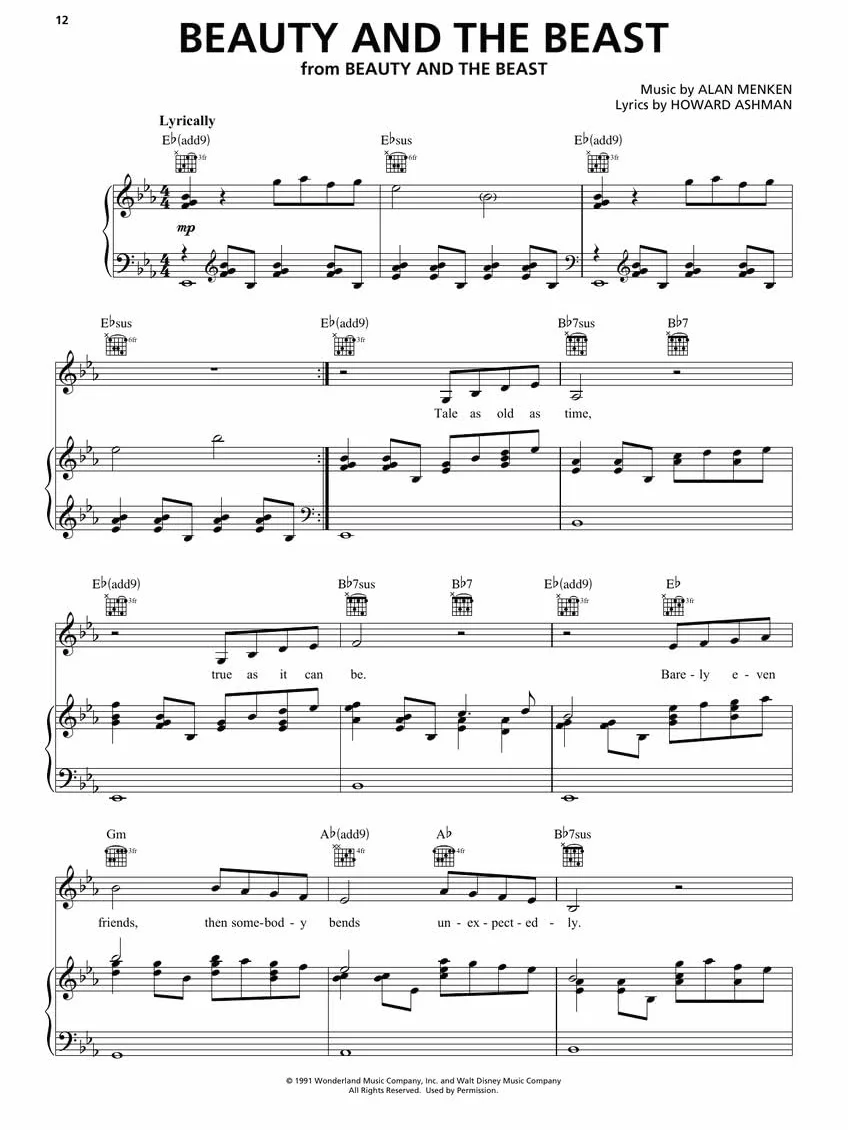 Disney 50 Favorite Songs Piano Voix Guitare 3rd Edition
