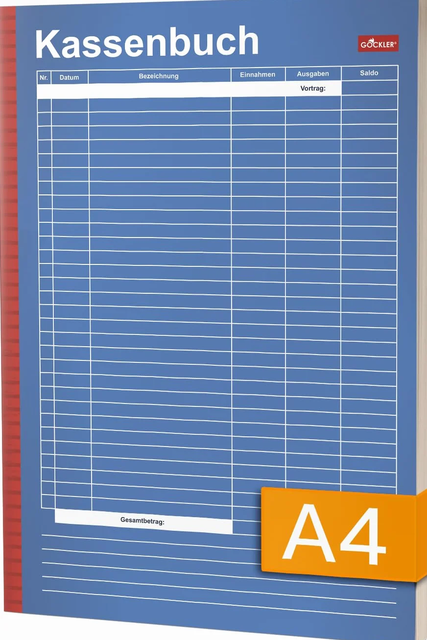 Gockler KASSENBUCH A4: Einnahmen-Ausgaben-Buch für Selbstständige, Haushalt & Gastronomie, 100+ Seiten, steuerkonform, blau