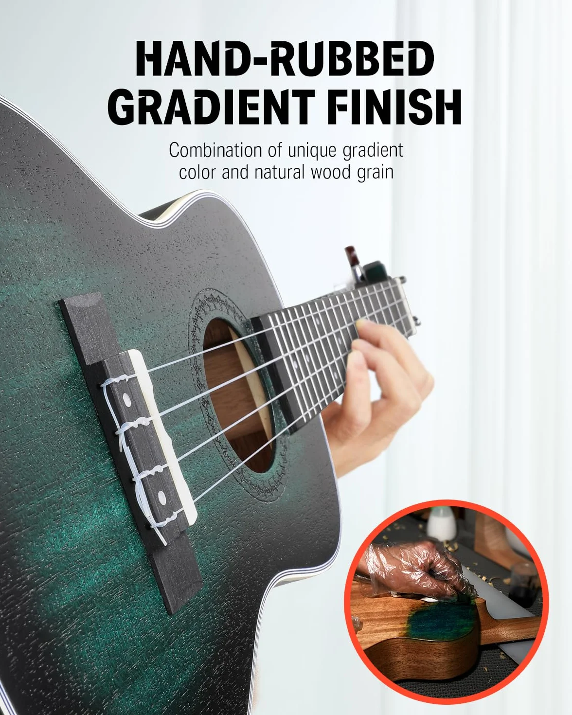 Donner Ukulele koncertowe, profesjonalny zestaw 50 cm, mahoniowe ukelele dla początkujących, dorosłych, dzieci, z lekcją online, torba na siłownię, torba Aquila, stringi, tuner, pasek, DUC-200B, kolor niebieski