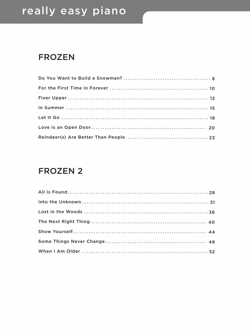 Really Easy Piano: The Frozen Collection - 14 Favorites from Frozen and Frozen 2 with Lyrics: Really Easy Piano - 14 Favorites from Frozen & Frozen 2