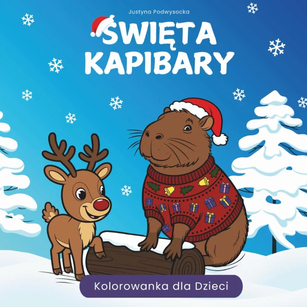Święta Kapibary: Bożonarodzeniowa Kolorowanka dla Dzieci