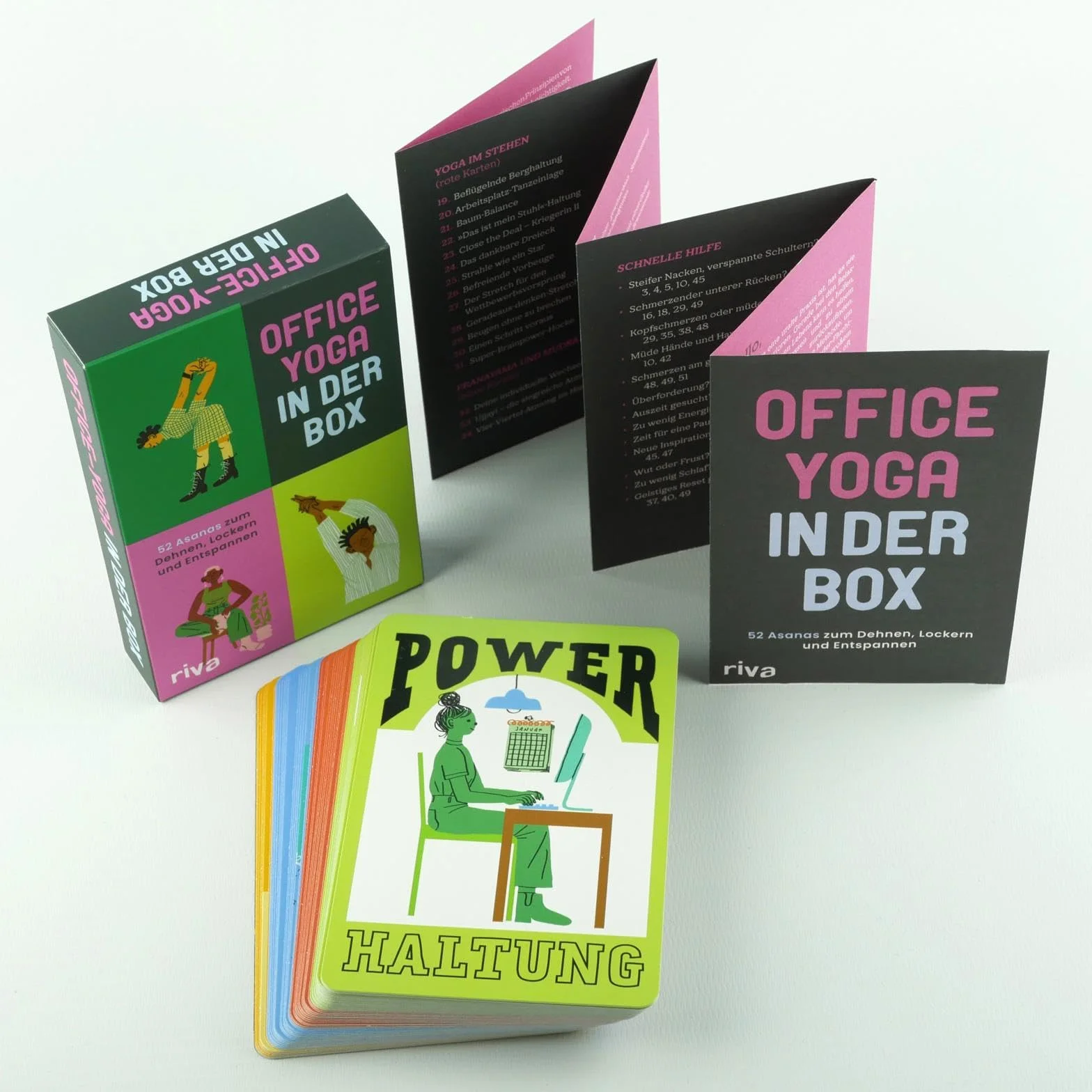 Office-Yoga in der Box: 52 Asanas zum Dehnen, Lockern und Entspannen | Karten mit Übungen für Büro und Homeoffice