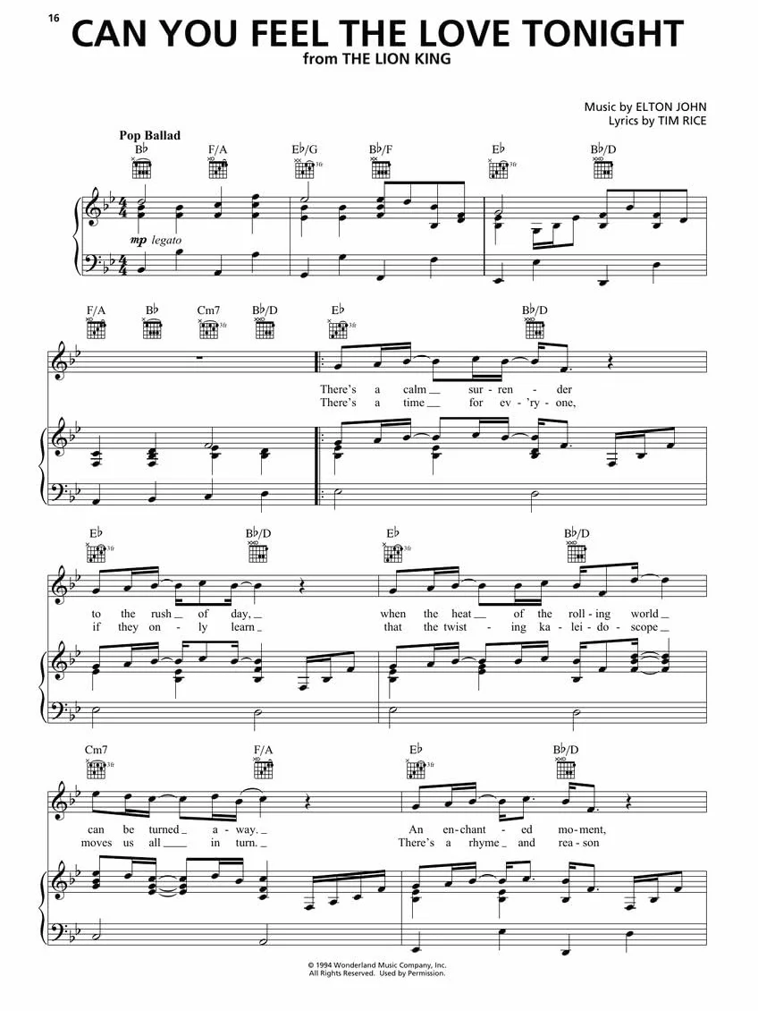 Disney 50 Favorite Songs Piano Voix Guitare 3rd Edition