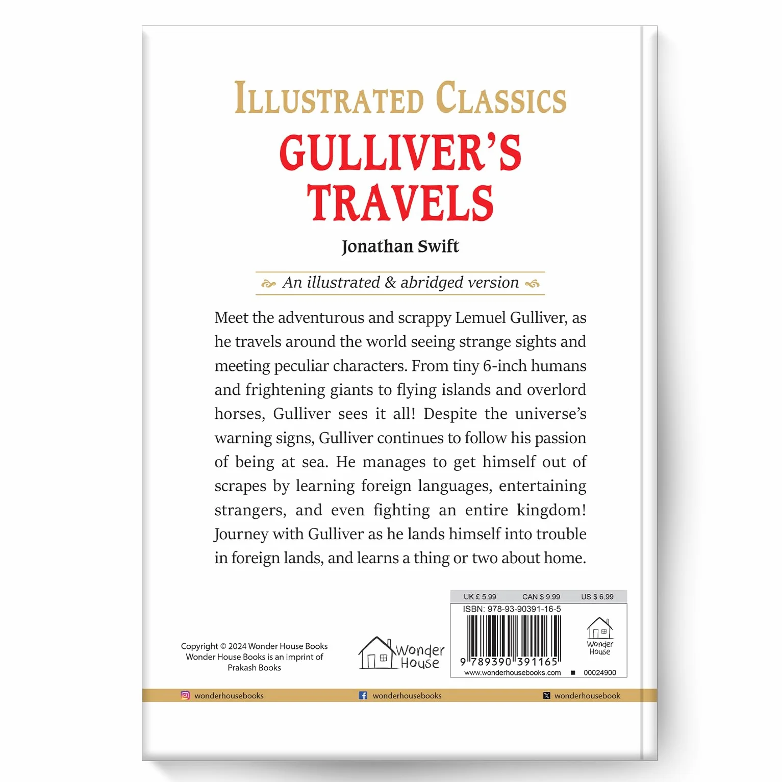 Gulliver's Travels: Illustrated Abridged Children Classics English Novel with Review Questions (Hardback)