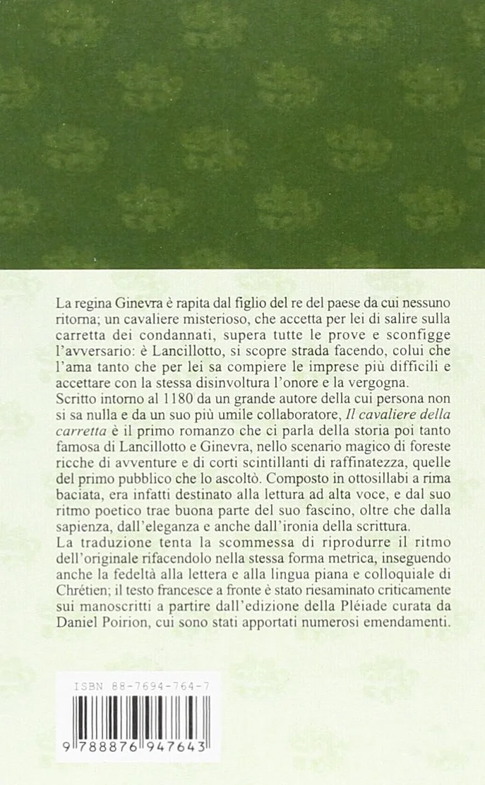 Il cavaliere della carretta (Lancillotto). Testo originale a fronte