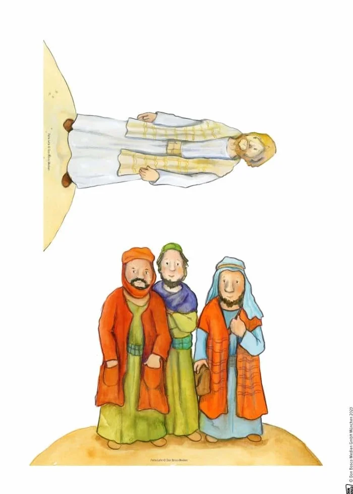 Palmsonntag: Jesus zieht in Jerusalem ein. Erzählschienen-Figurenset: Ausgestanzte Spielfiguren und Skript. Religionspädagogik in Kindergarten und ... Vorlagen und Anleitung für Kinder ab 4