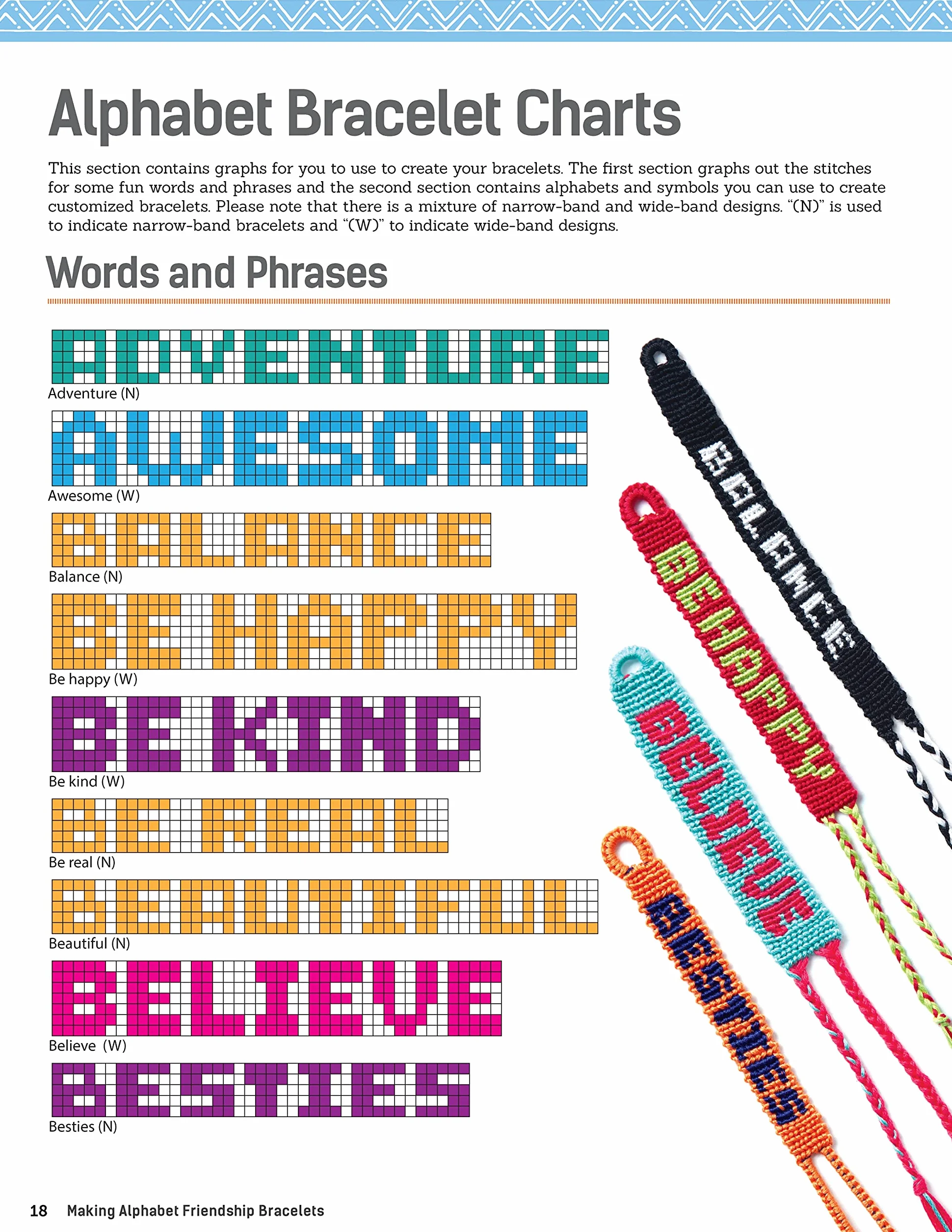 Alphabet Friendship Bracelets: 52 Designs & Instructions