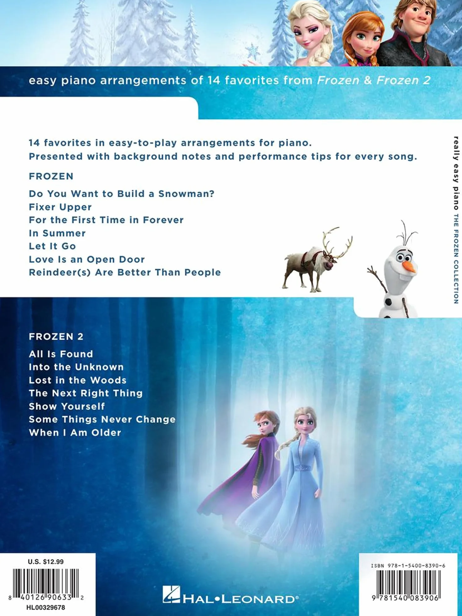 Really Easy Piano: The Frozen Collection - 14 Favorites from Frozen and Frozen 2 with Lyrics: Really Easy Piano - 14 Favorites from Frozen & Frozen 2