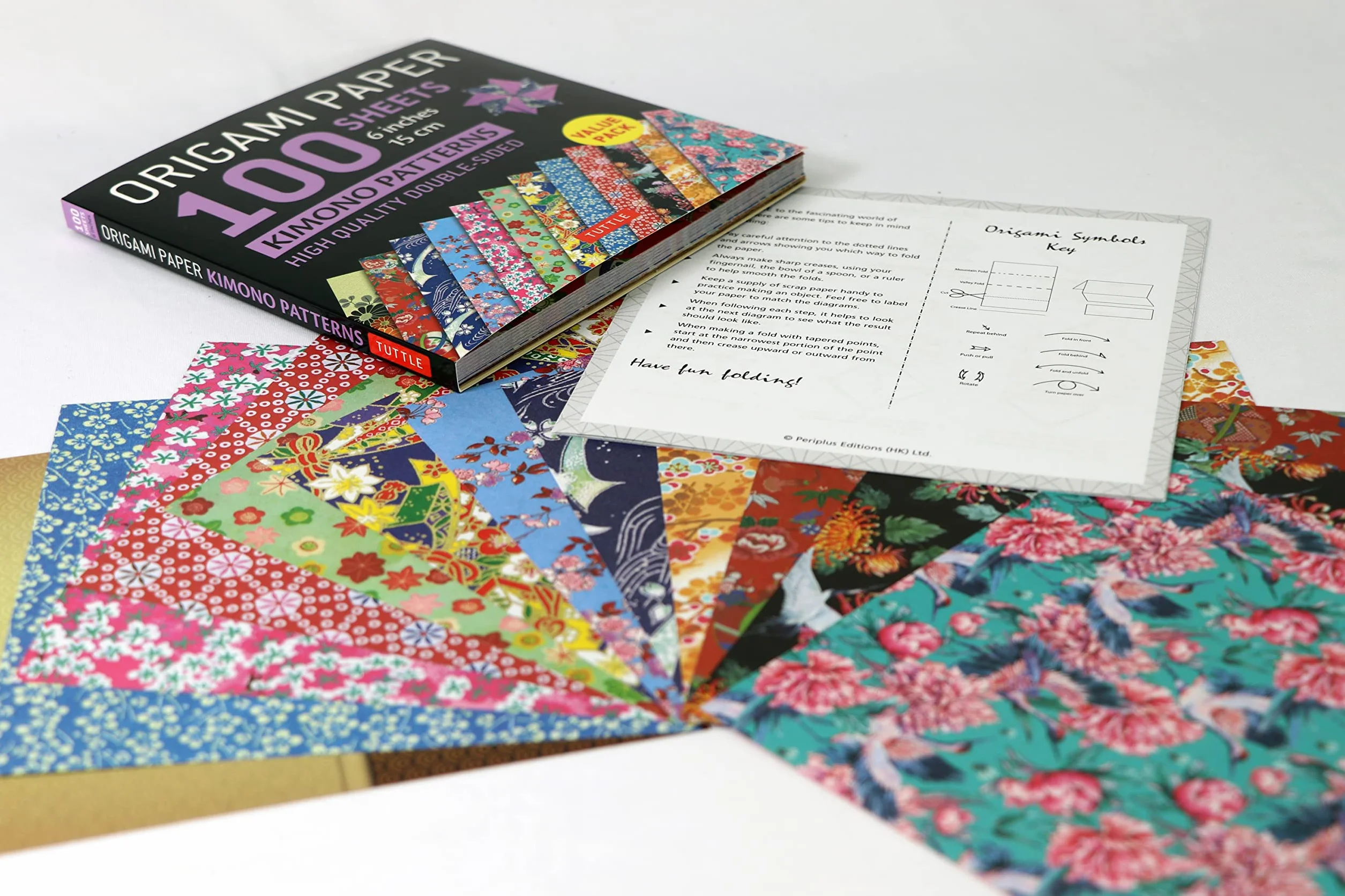 Origami Paper 100 Sheets Kimono Patterns 6" (15 CM): High-Quality Double-Sided Origami Sheets Printed: Double-Sided Origami Sheets Printed with 12 ... (Instructions for 6 Projects Included)