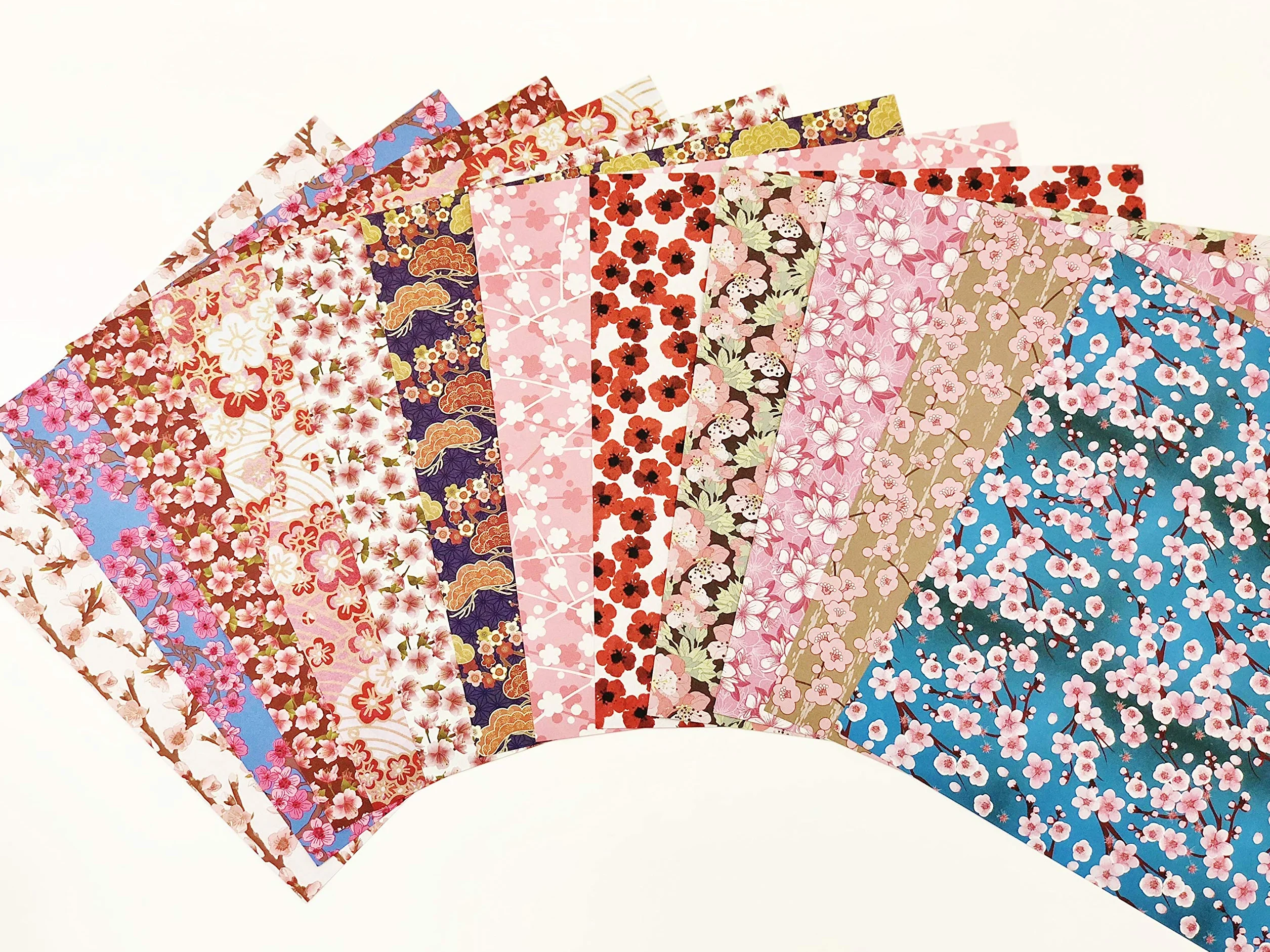 Tuttle Origami Paper Cherry Blossoms 200 Sheets 6" (15 cm) 12 Colors Instructions for 8 Projects