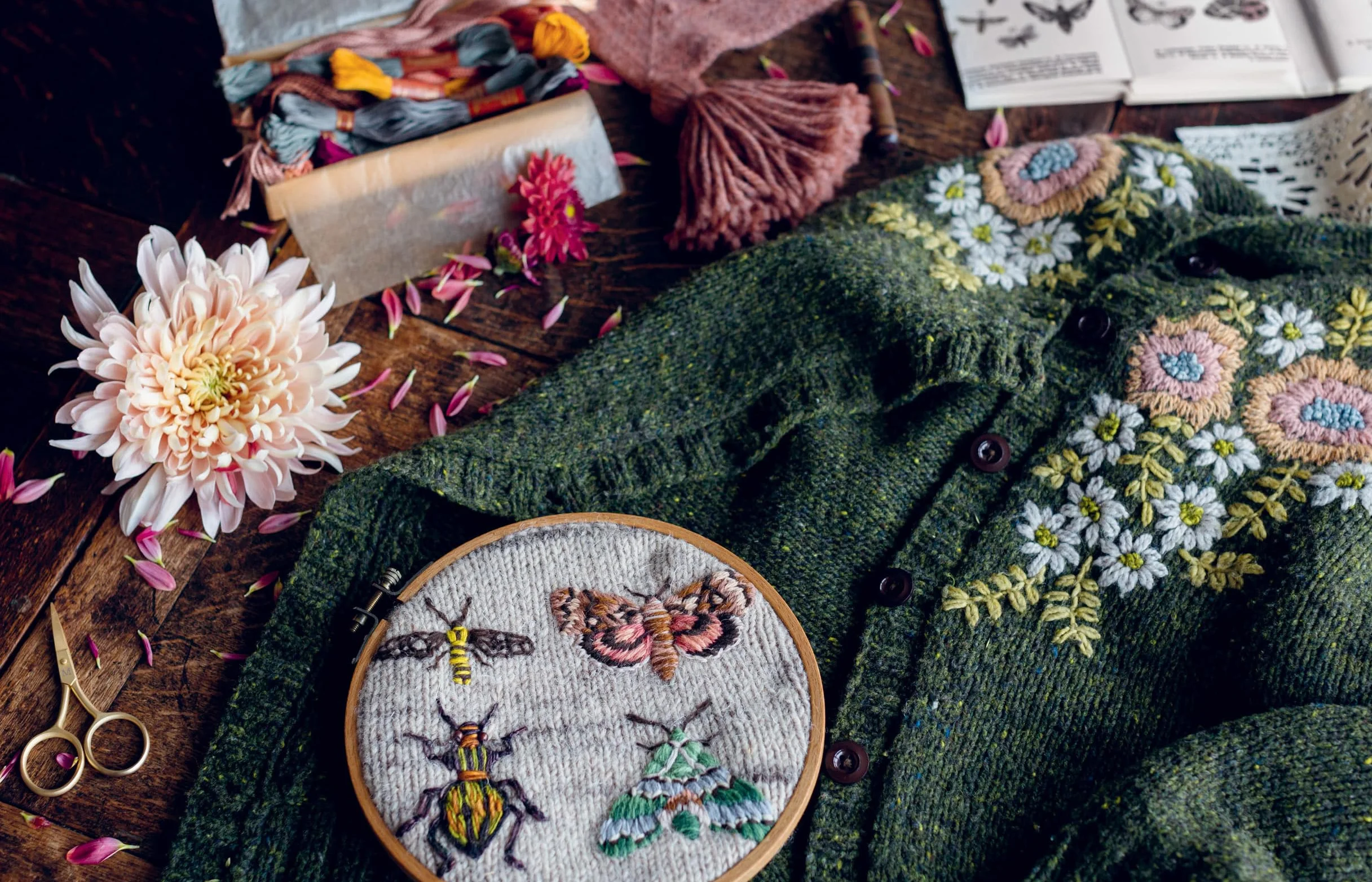 Embroidery on Knits: 18 Nature-Inspired Templates for Stitching on Wool