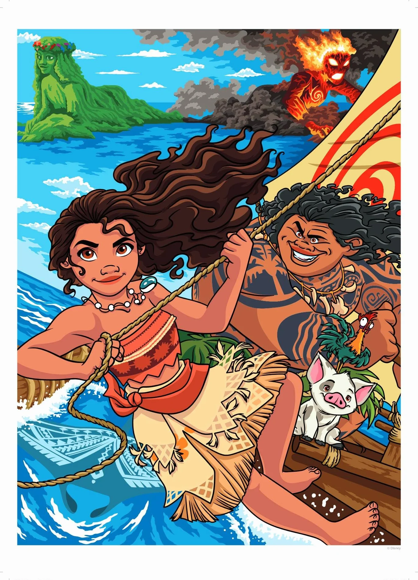 Coloriages Mystères - Poster Disney Vaiana: Colorie les chiffres et découvre l'image