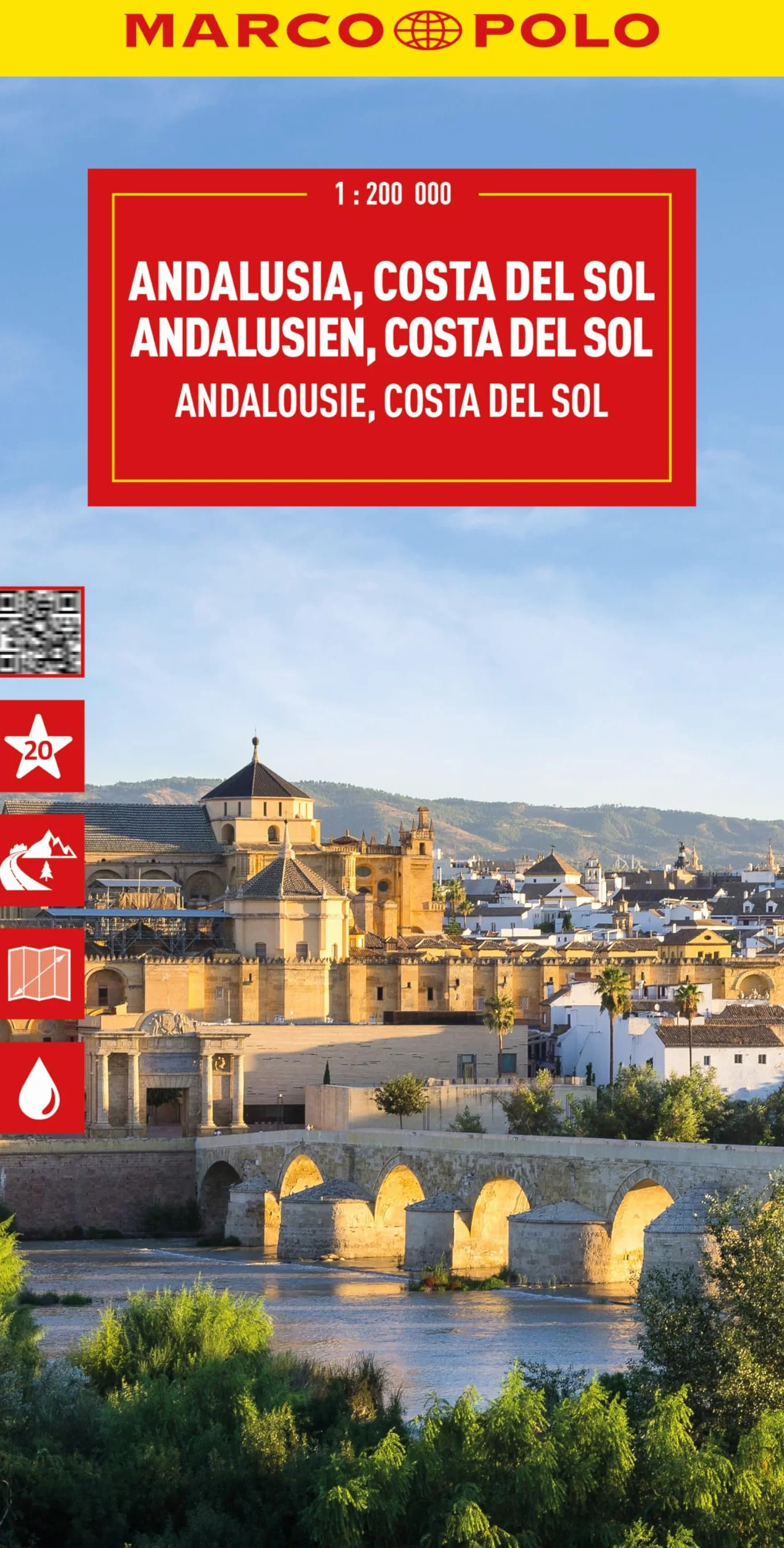 Andalousie, Costa del Sol 1 : 200.000: Sevilla, Cordoba, Granada - Straßenkarte und Autokarte mit sehenswerten Strecken, Highlights und digitaler Erweiterung