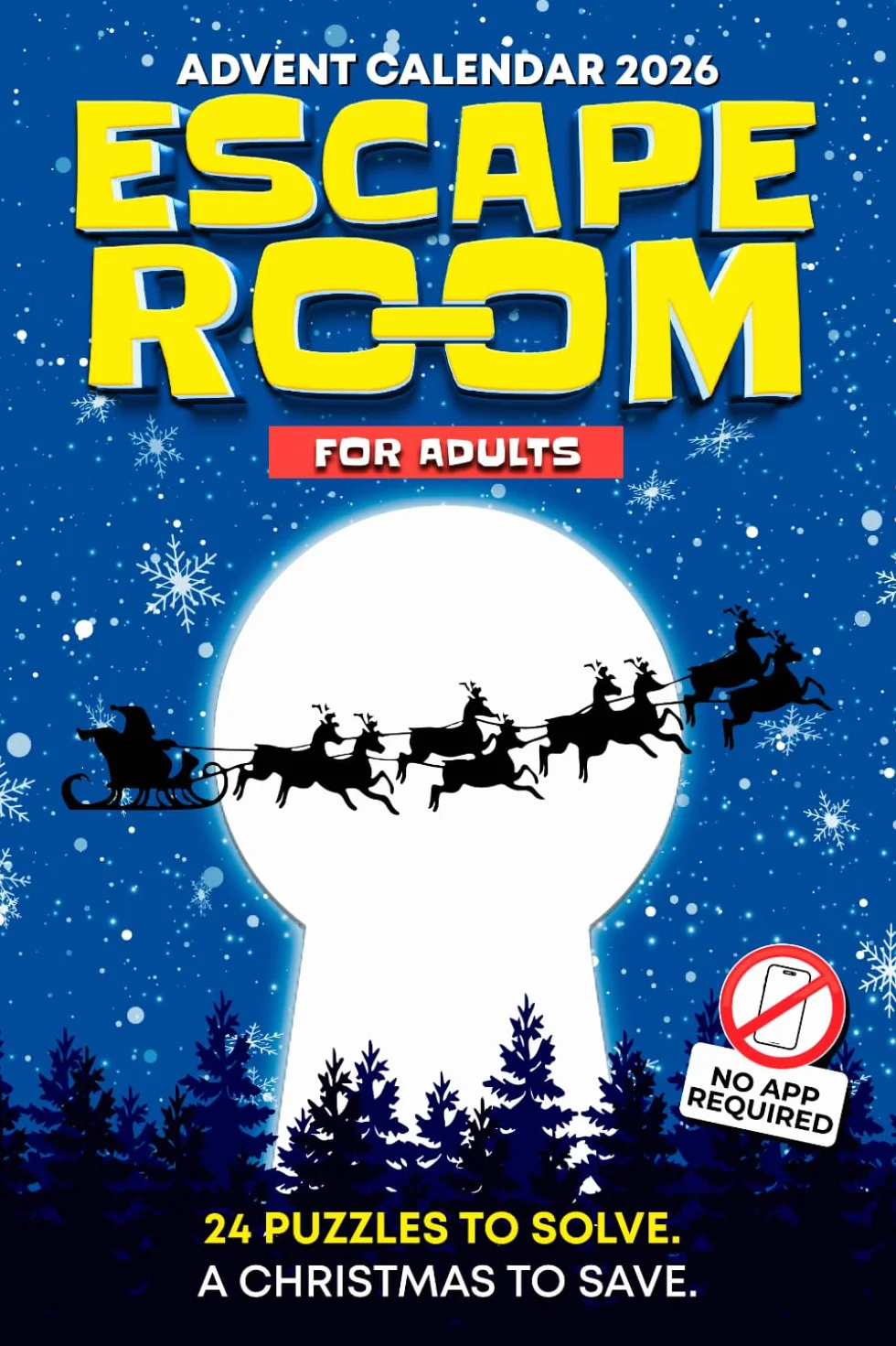Escape Room Advent Calendar: A Christmas Puzzle Book for Adults with 24 Brain Teasers solved directly on the page—no web app required