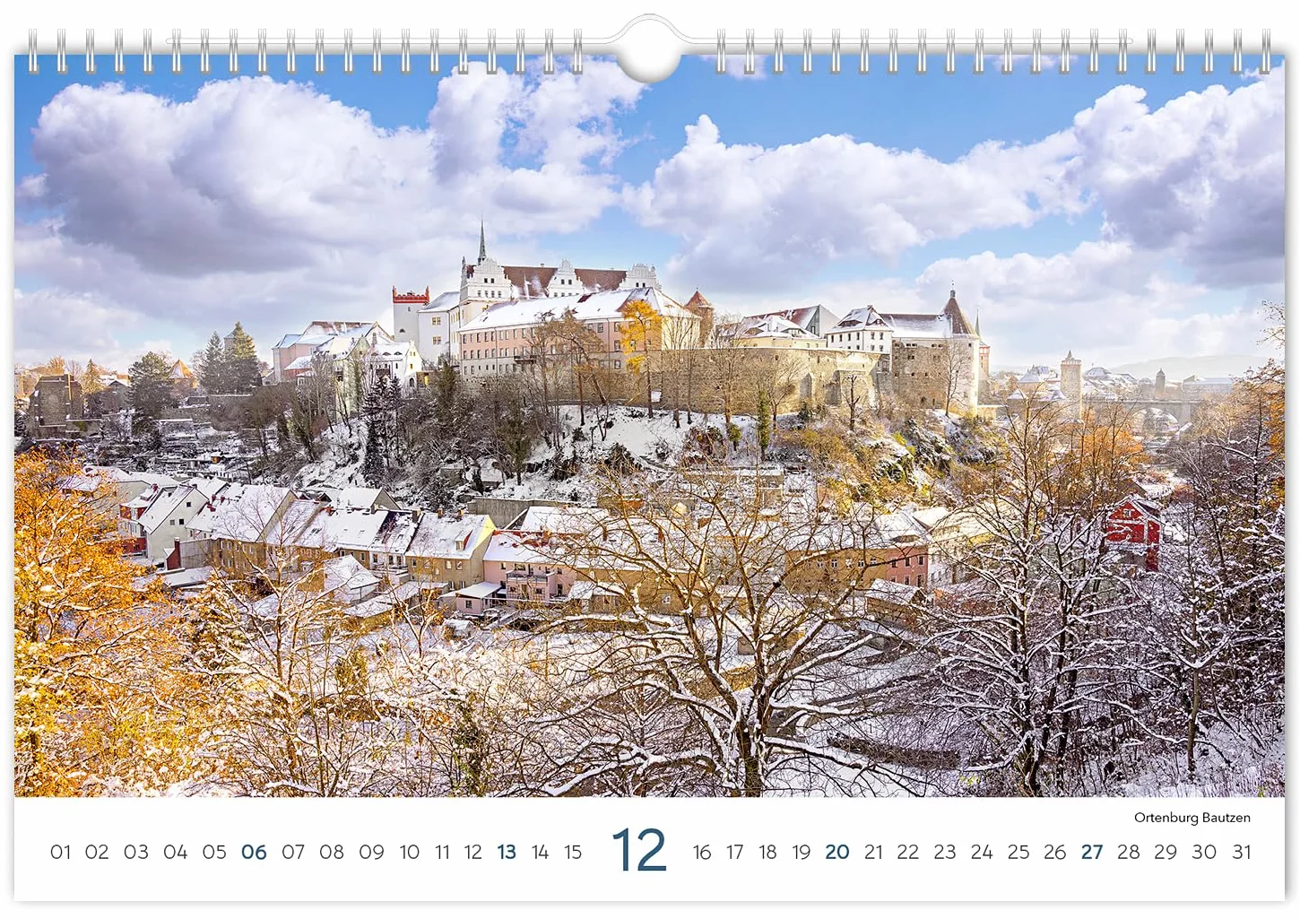Kalender Sachsen 2026: | 30 x 20 cm | weißes Kalendarium