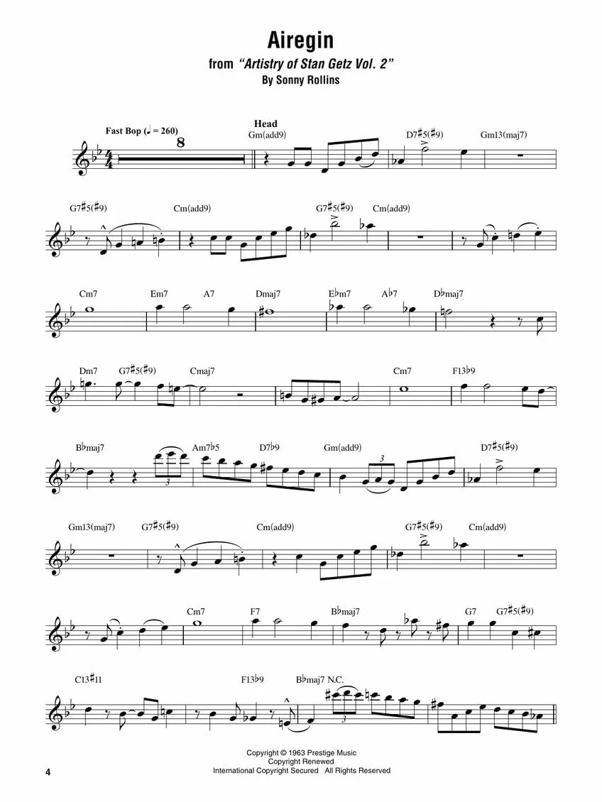 Stan Getz - Omnibook: For B-Flat Instruments