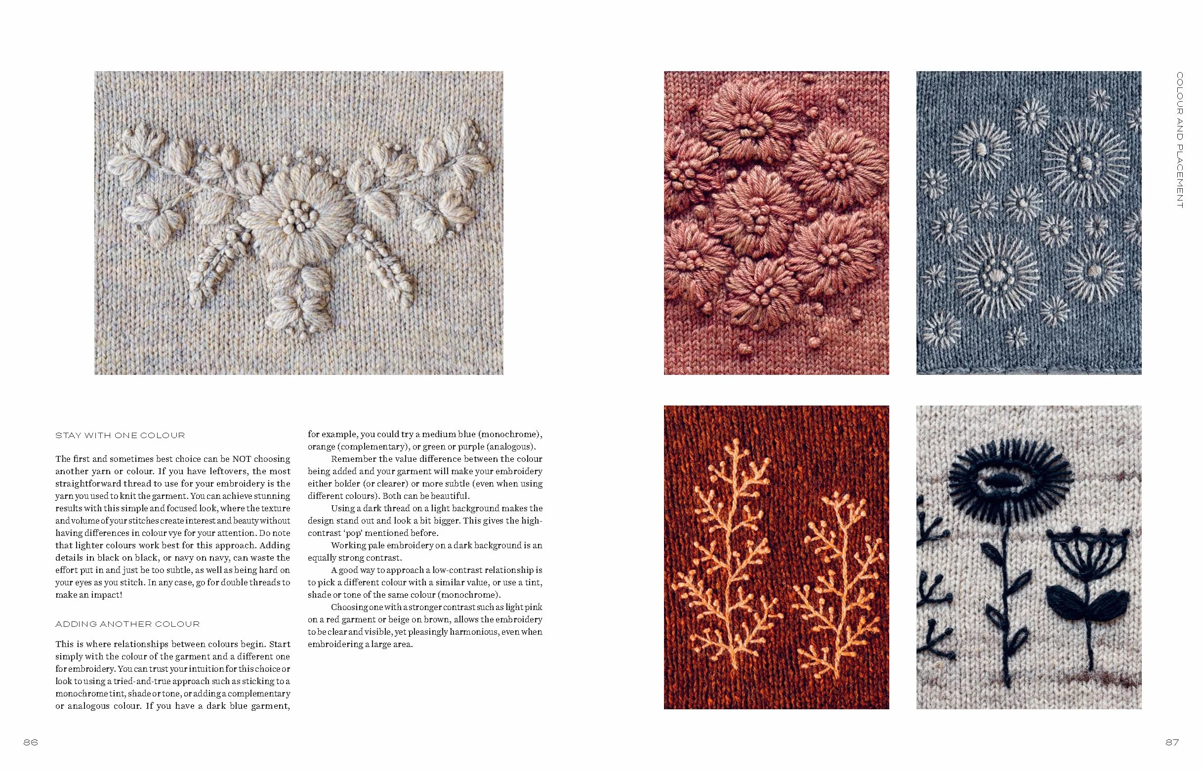 Embroidery on Knits: 18 Nature-Inspired Templates for Stitching on Wool