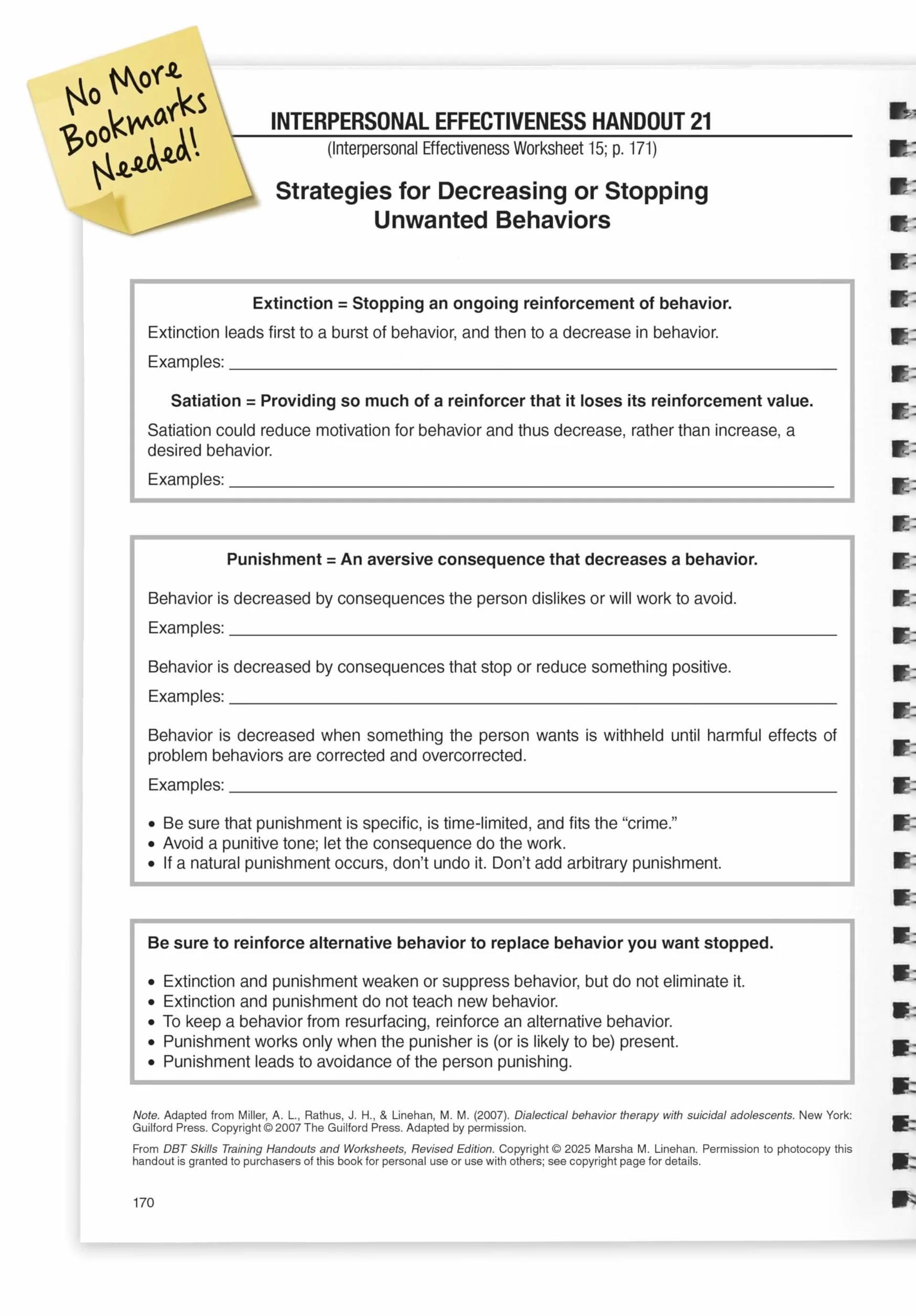DBT Skills Training Handouts and Worksheets, Revised Edition, Spiral-Bound