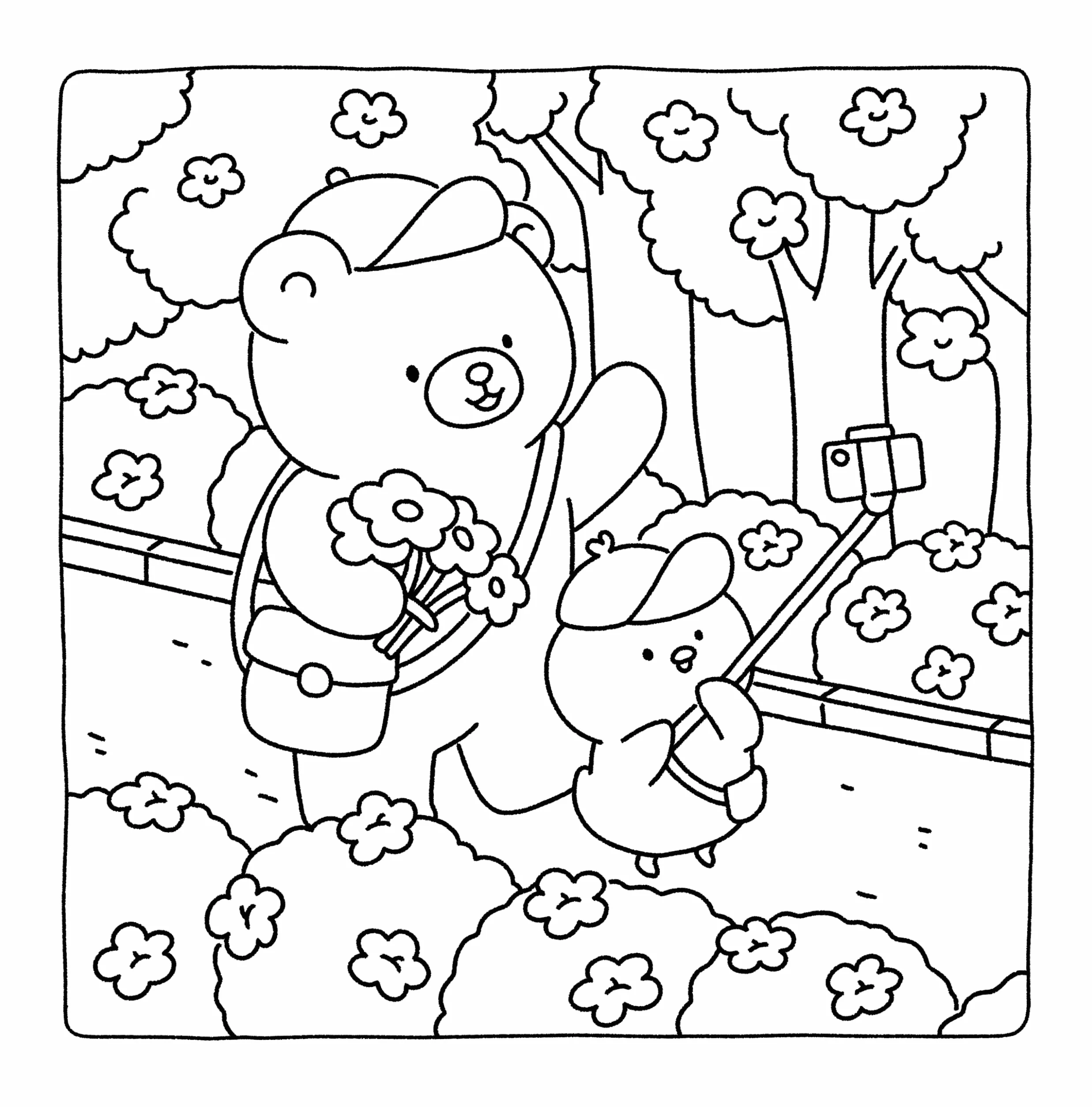 Gummy & Pecky: Super Cute Coloring Book for Adults and Teens about Besties and Their Heartwarming Adventures