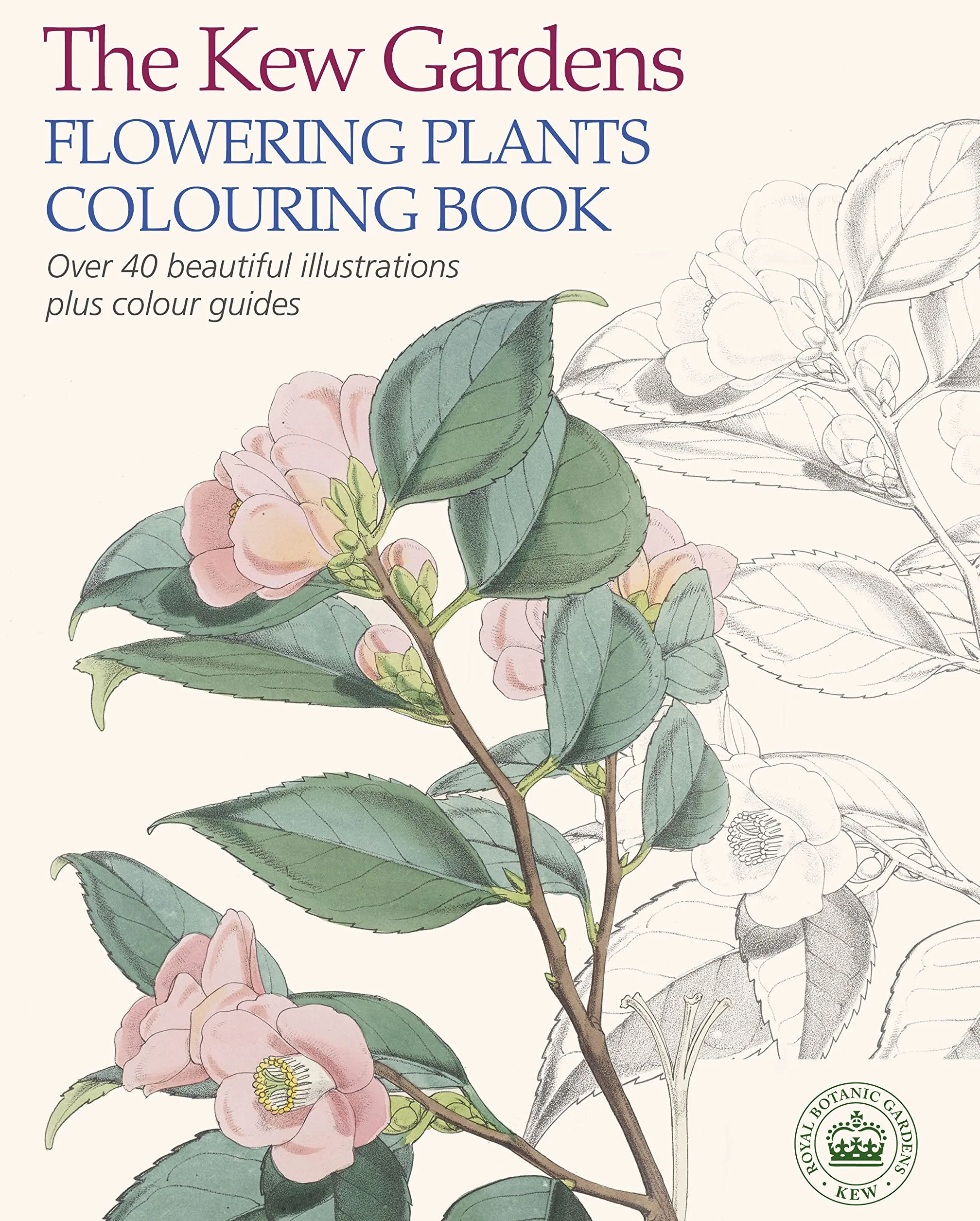 The Kew Gardens Flowering Plants Colouring Book: Over 40 Beautiful Illustrations Plus Colour Guides