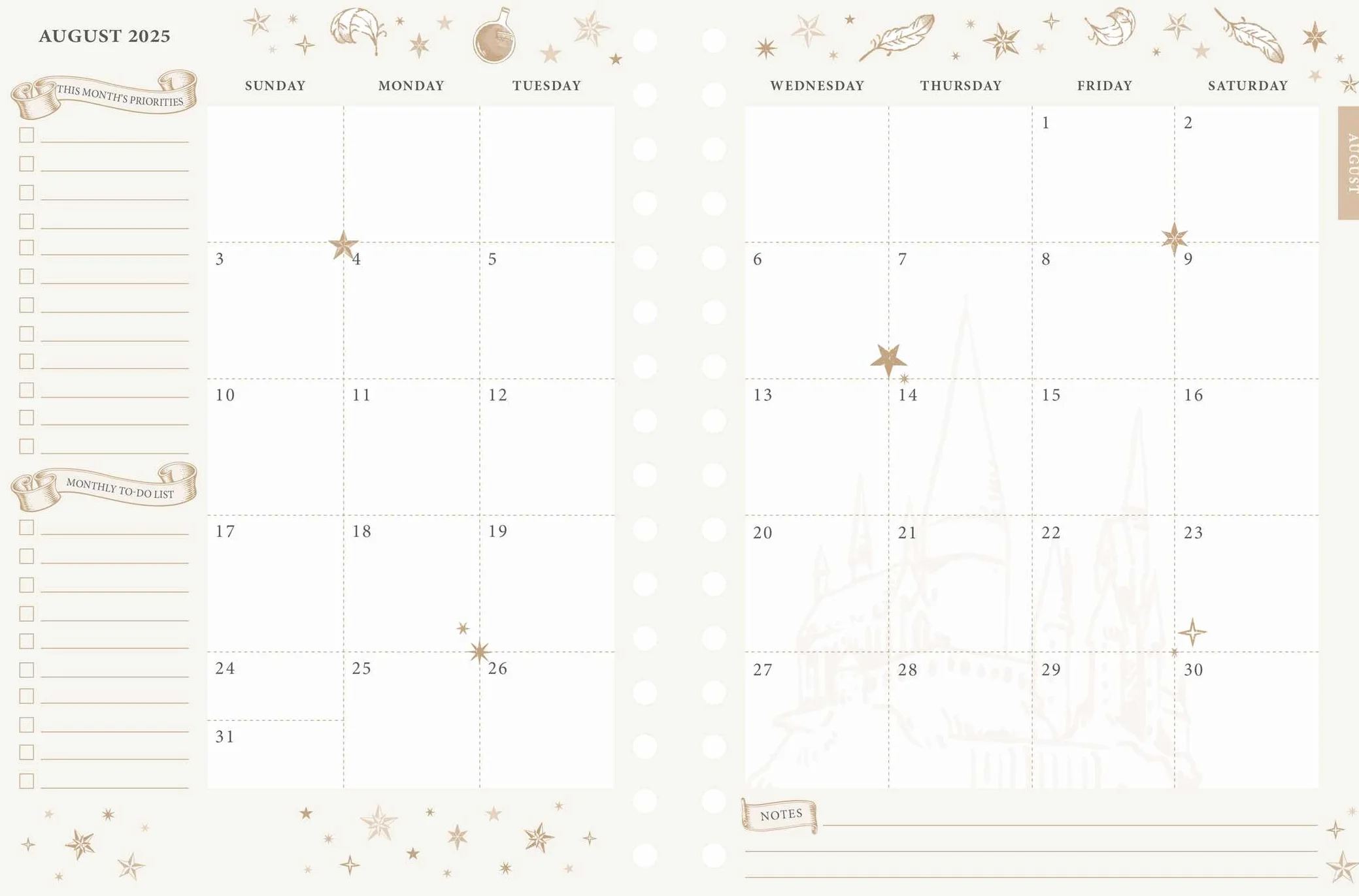 2025-2026 Harry Potter: Hogwarts Student Planner: August - July, 6.5 X 8.25