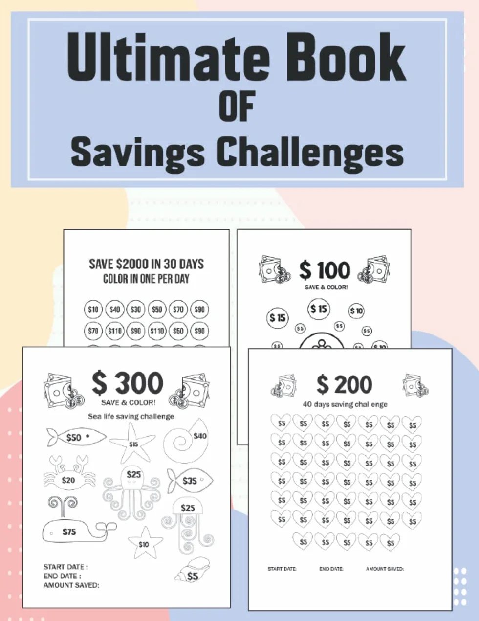 Savings Challenges Book: 55 Unique Challenges from $50 to $20k | Budget Planner & Monthly Tracker