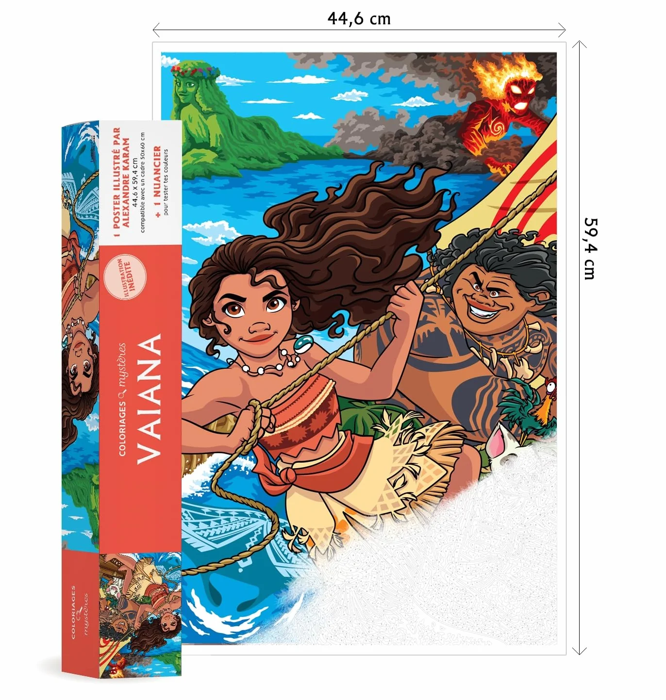 Coloriages Mystères - Poster Disney Vaiana: Colorie les chiffres et découvre l'image