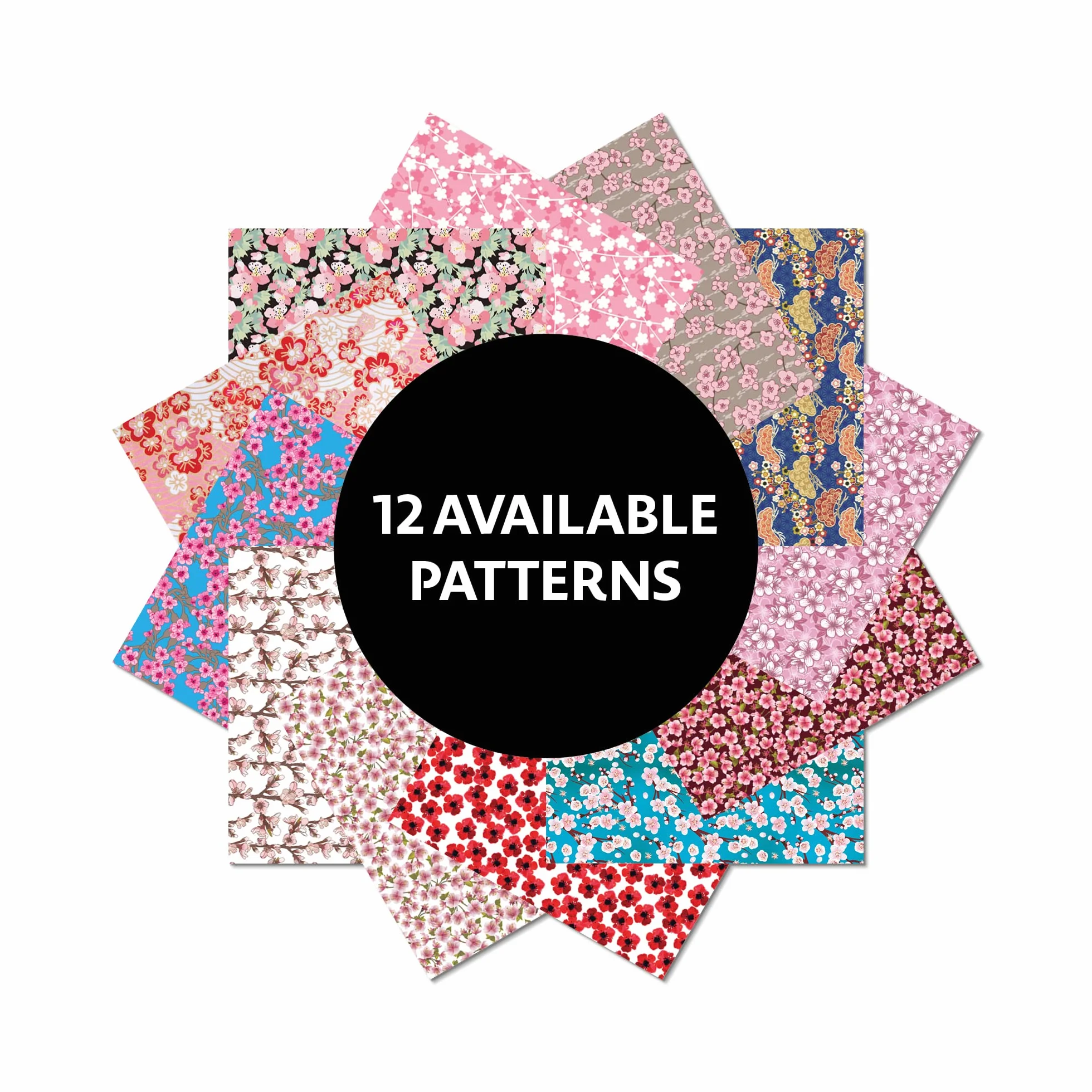 Tuttle Origami Paper Cherry Blossoms 200 Sheets 6" (15 cm) 12 Colors Instructions for 8 Projects
