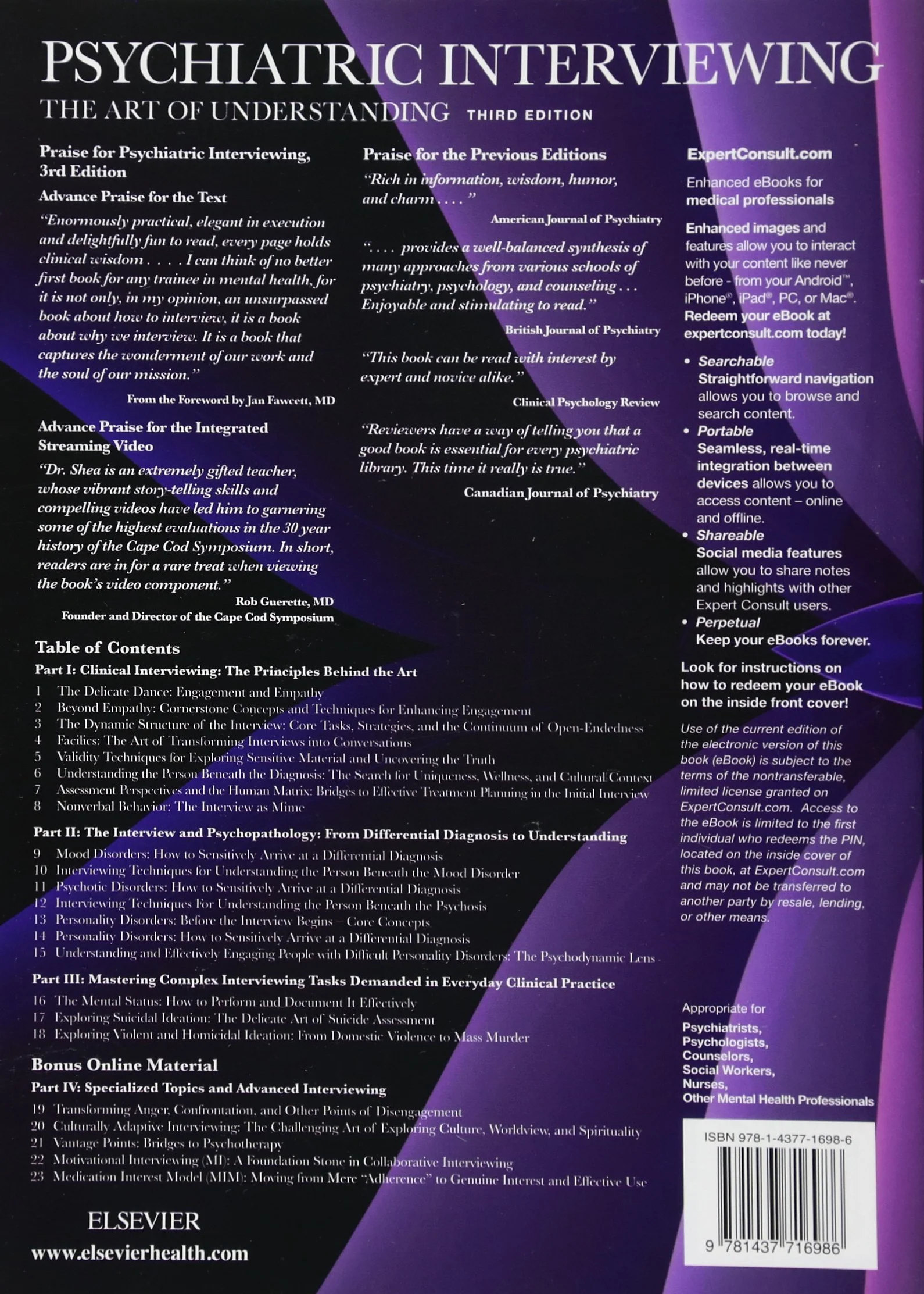 Psychiatric Interviewing: The Art of Understanding: A Practical Guide for Psychiatrists, Psychologists, Counselors, Social Workers, Nurses, and Other ... Professionals, with Online Video Modules