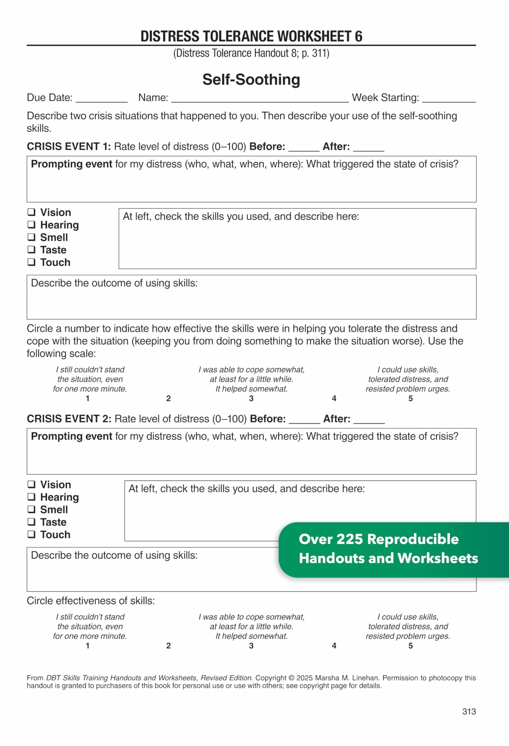 DBT Skills Training Handouts and Worksheets, Revised Edition, Spiral-Bound