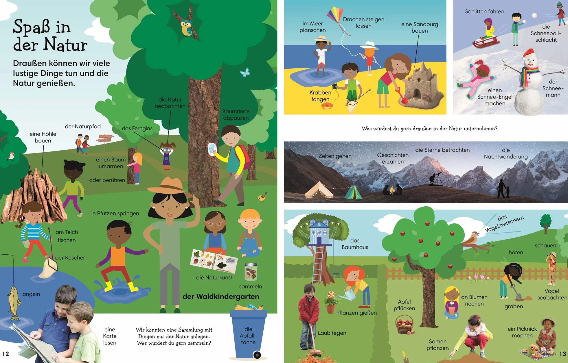 1000 erste Wörter. Natur: Mein Bildwörterbuch für den Kindergarten. Erster Wortschatz rund um das Thema Natur. Zur spielerischen Sprachförderung. Für Kinder ab 3 Jahren